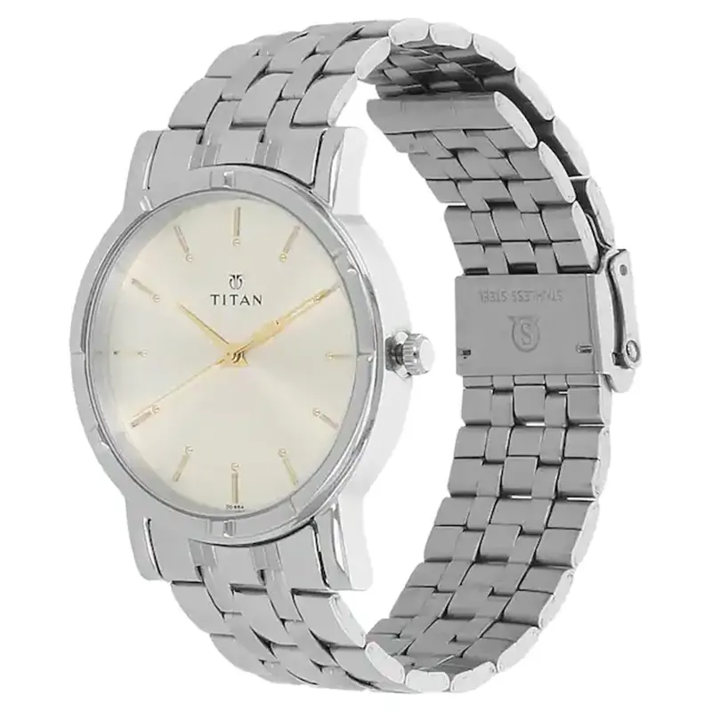 Titan Karishma Silver Stainless steel Men's Watch | 1639SM01